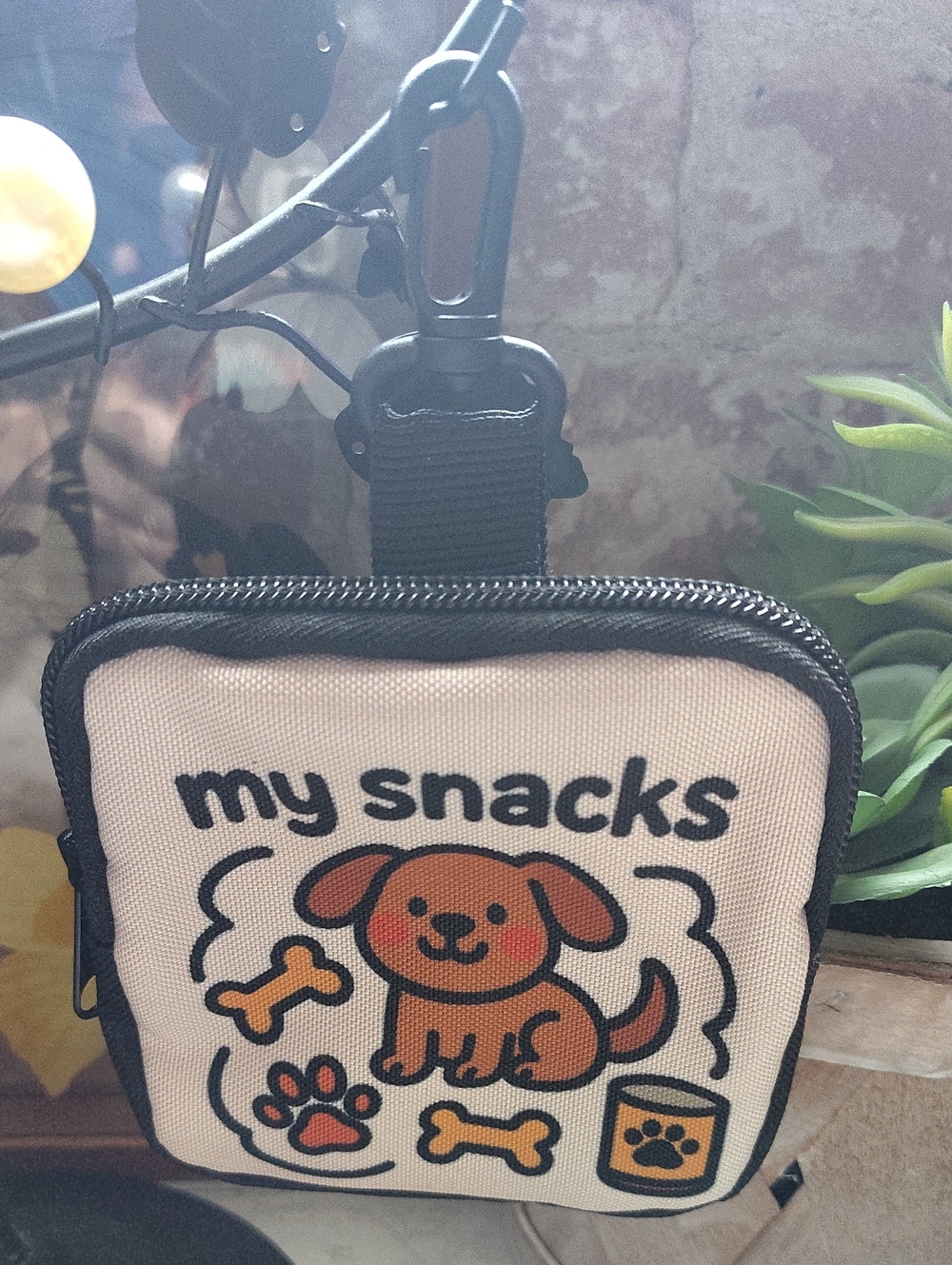 🐕Cute 'My Snacks' Dog Treat Pouch - Beige & Brown